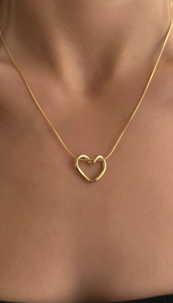 Miras Altın Kaplama Kalp Kolye