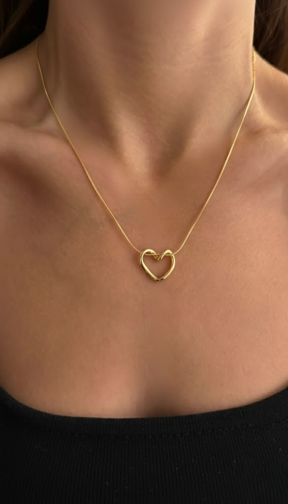 Miras Altın Kaplama Kalp Kolye